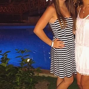 Black and white stripped dress